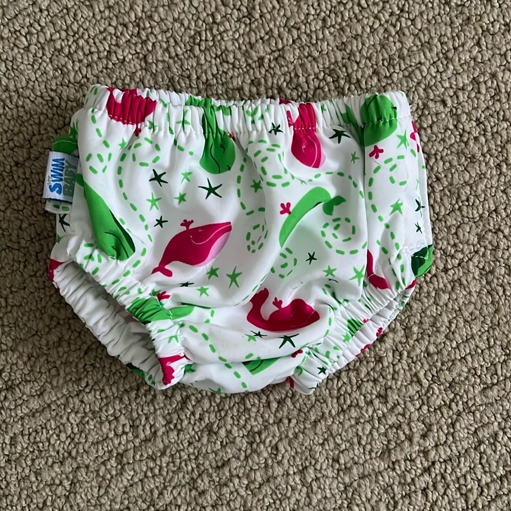 Never used, sweet ruffle swim diaper